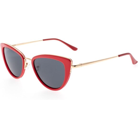 ✨Women\'s Red Retro Big Frame Cat Eye Polarized with Spring Hinge Sunglasses main image 5